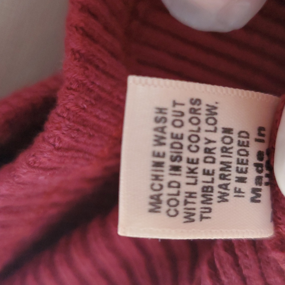 Monrow womens Burgundy Ribbed knit Long Sleeve Dress With Cut Out Sides Size L - Picture 9 of 10